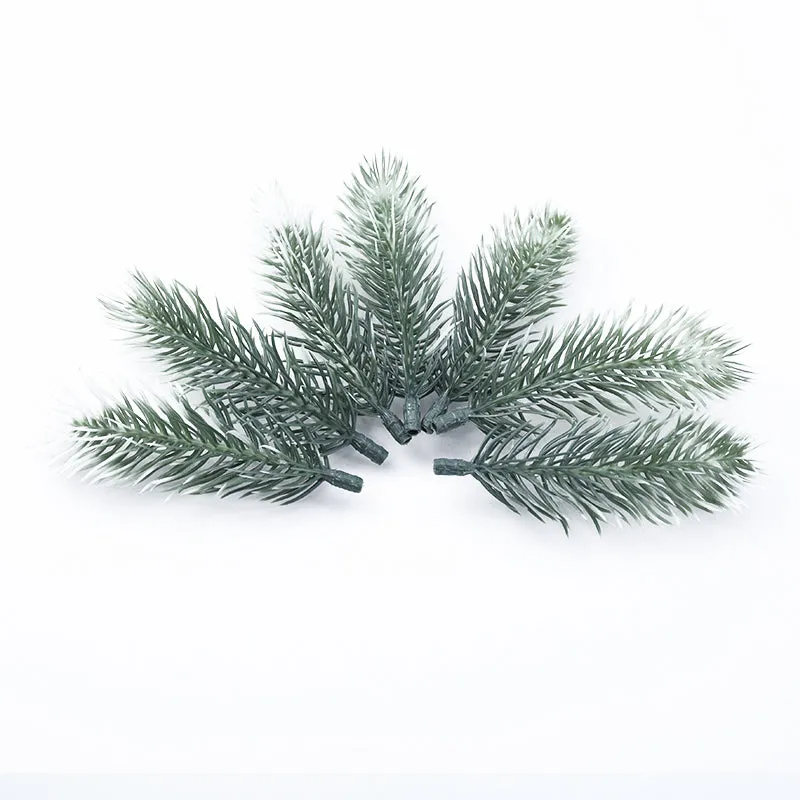 10/20pcs Christmas Wreath Material Artificial Plants Wedding Decorative Flowers Home Decor Plastic Pine Needle Snowflake