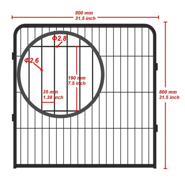16 Panels Large Indoor Metal Pet Fence