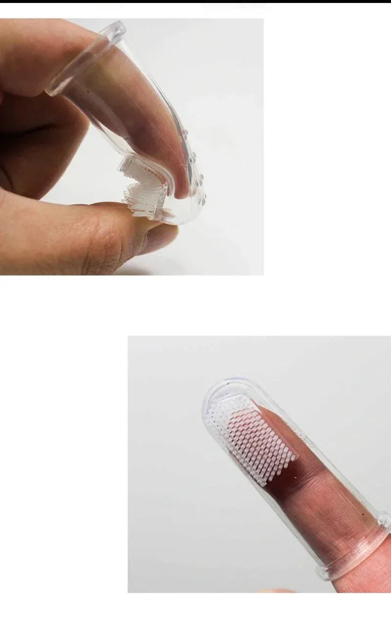 2pcs Pet Silicone Finger Cots Toothbrush Cats Dogs Brushing Dog Accessories Pet Teeth Oral Cleaning Products in Addition Perros