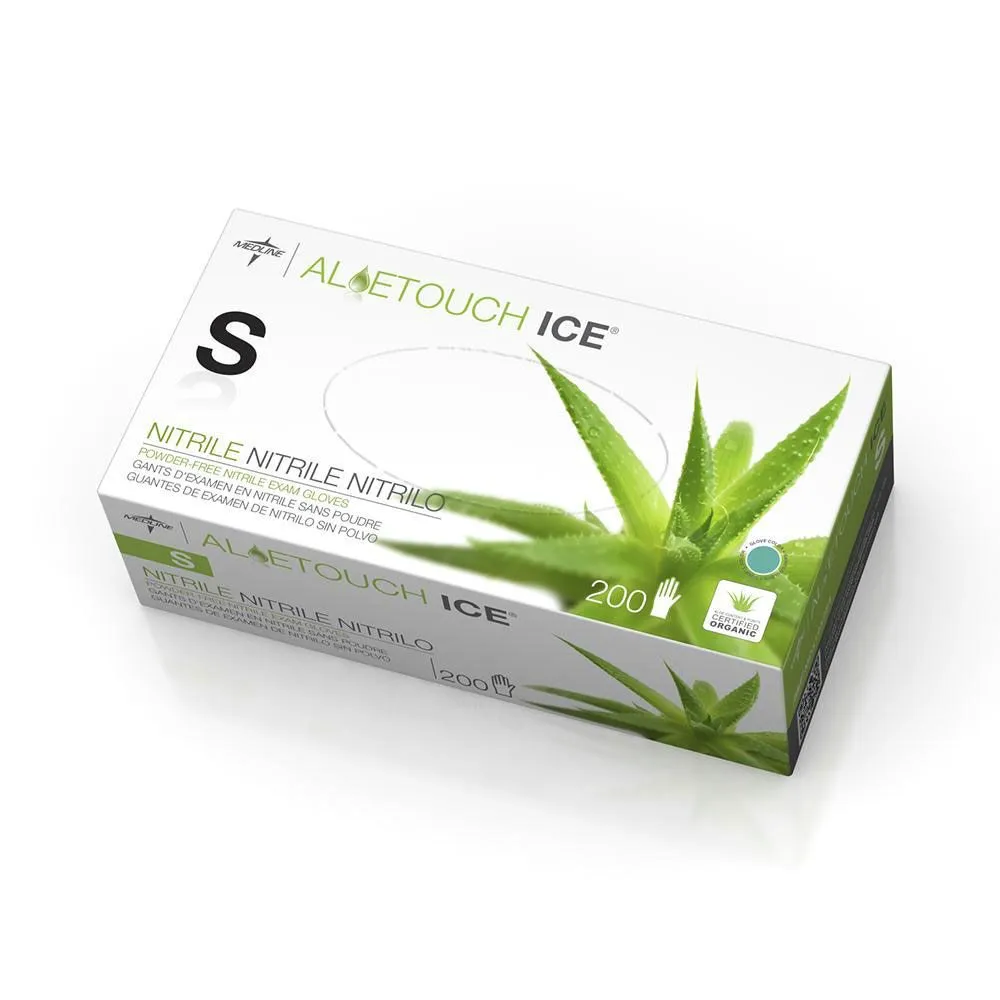 Aloetouch Ice, Green Nitrile Gloves, 200 ct