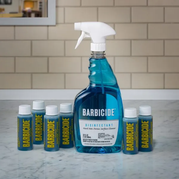 Barbicide Disinfectant Solution Bullet Size 6 x 20z with Spray Bottle