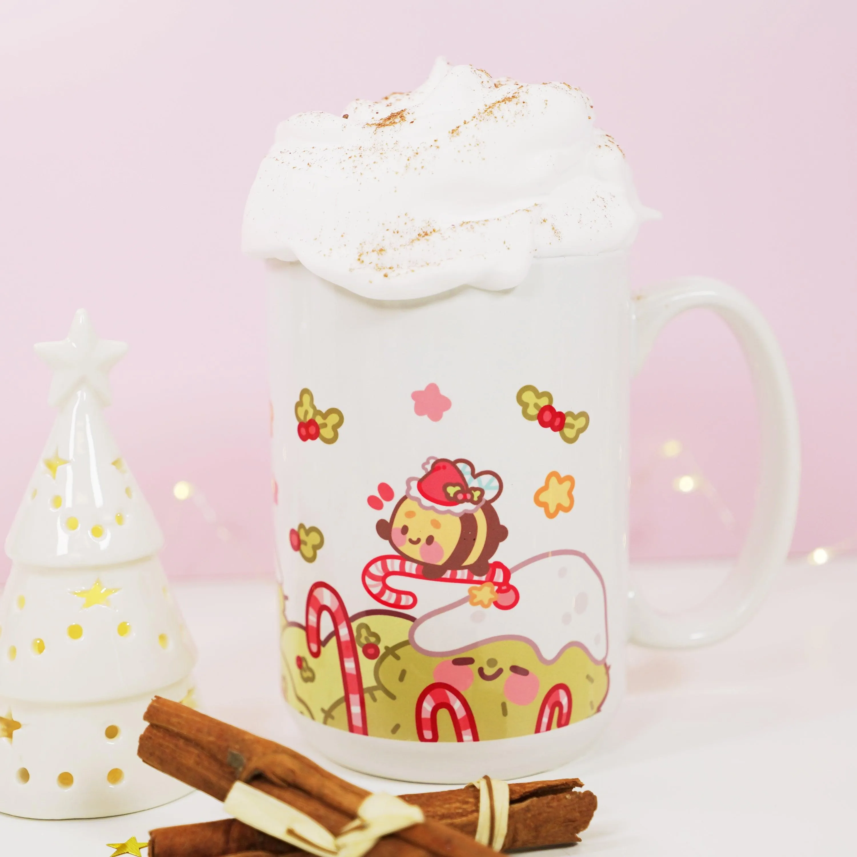Bumblebutt & Sprinkle Spruce Mug | Candy Cane Lane Academy | Christmas Ceramic Holiday Cup