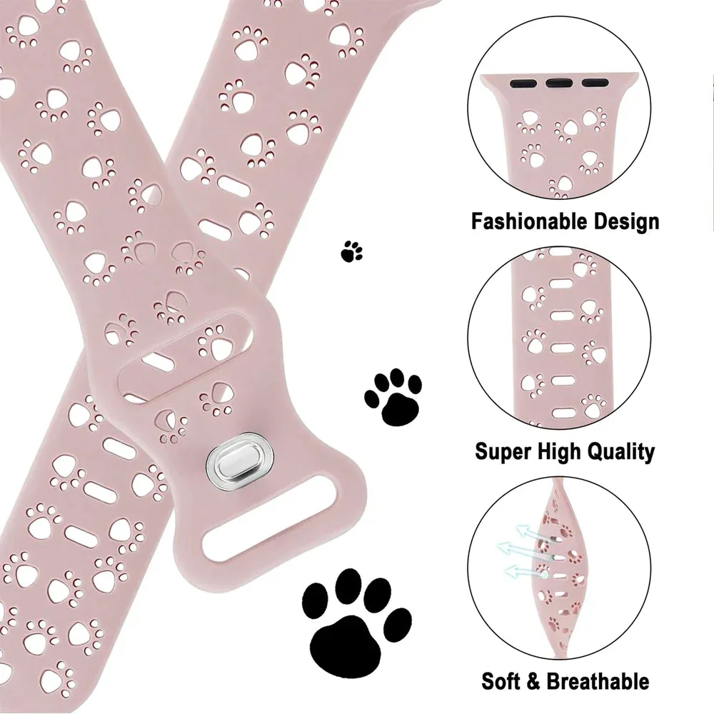 Cat Paw Print Silicone Strap for Apple Watch