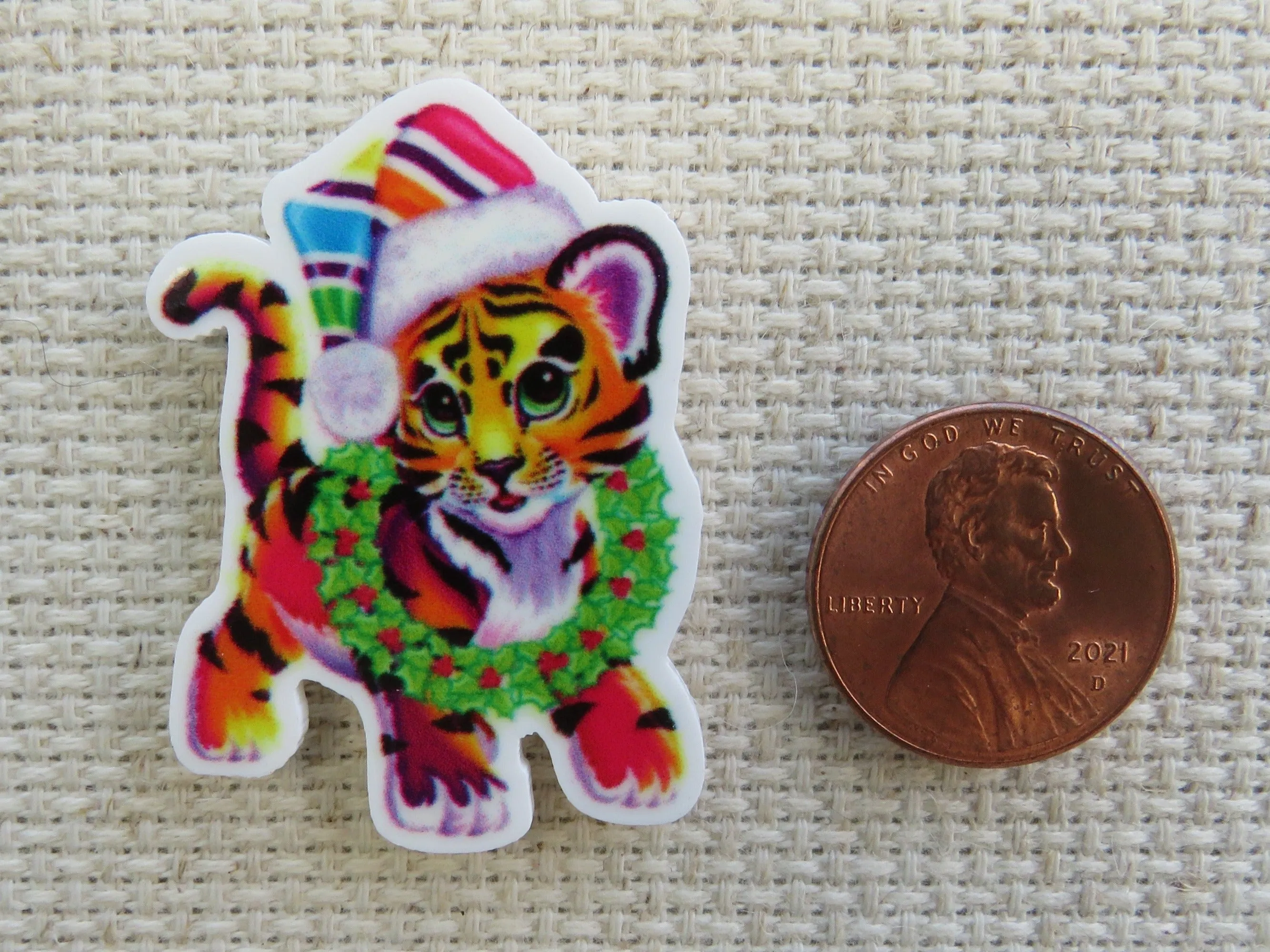 Christmas Tiger Needle Minder, Cover Minder, Magnet