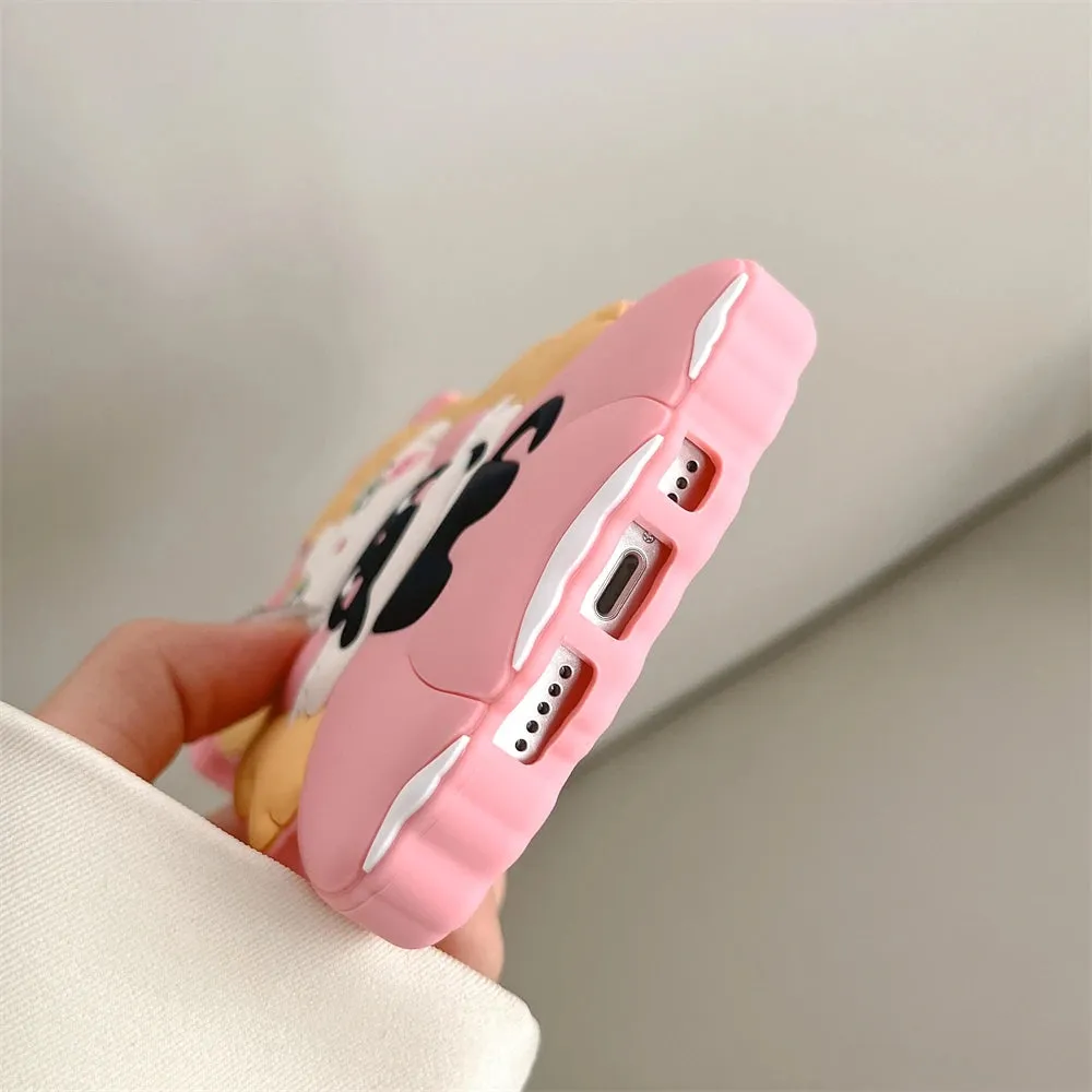 Cute Adorable Anime Girl Black Cat Phone Case Cover For iPhone 15 14 13 12 11 Pro Max