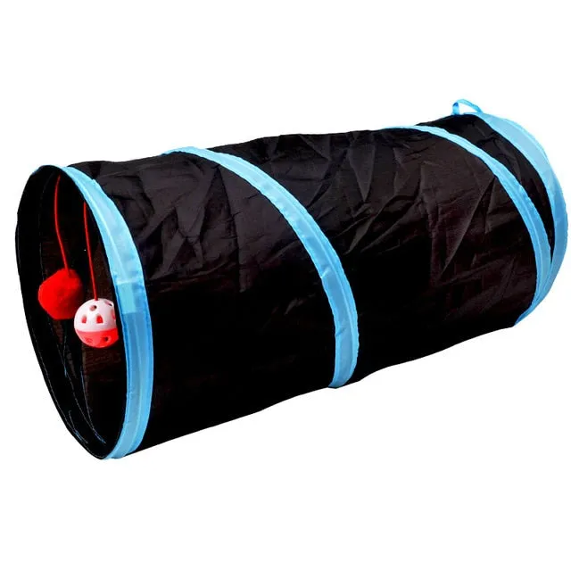 Funny Pet Cat Tunnel 2/3/4 Holes Play Tubes Balls Collapsible Crinkle Kitten Toys Puppy Ferrets Rabbit Play Dog Tunnel Tubes