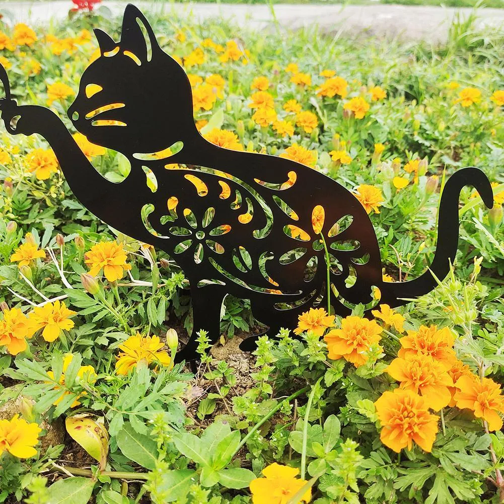 Garden Ornaments Cat & Butterfly Statue