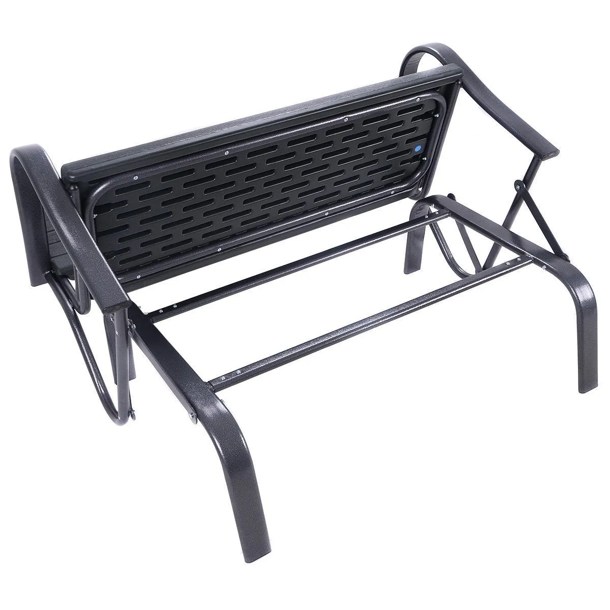 Giantex Swing Glider Porch Chair Steel, Patio Loveseat Bench for 2 Person, Rocking Glider Bench Seating