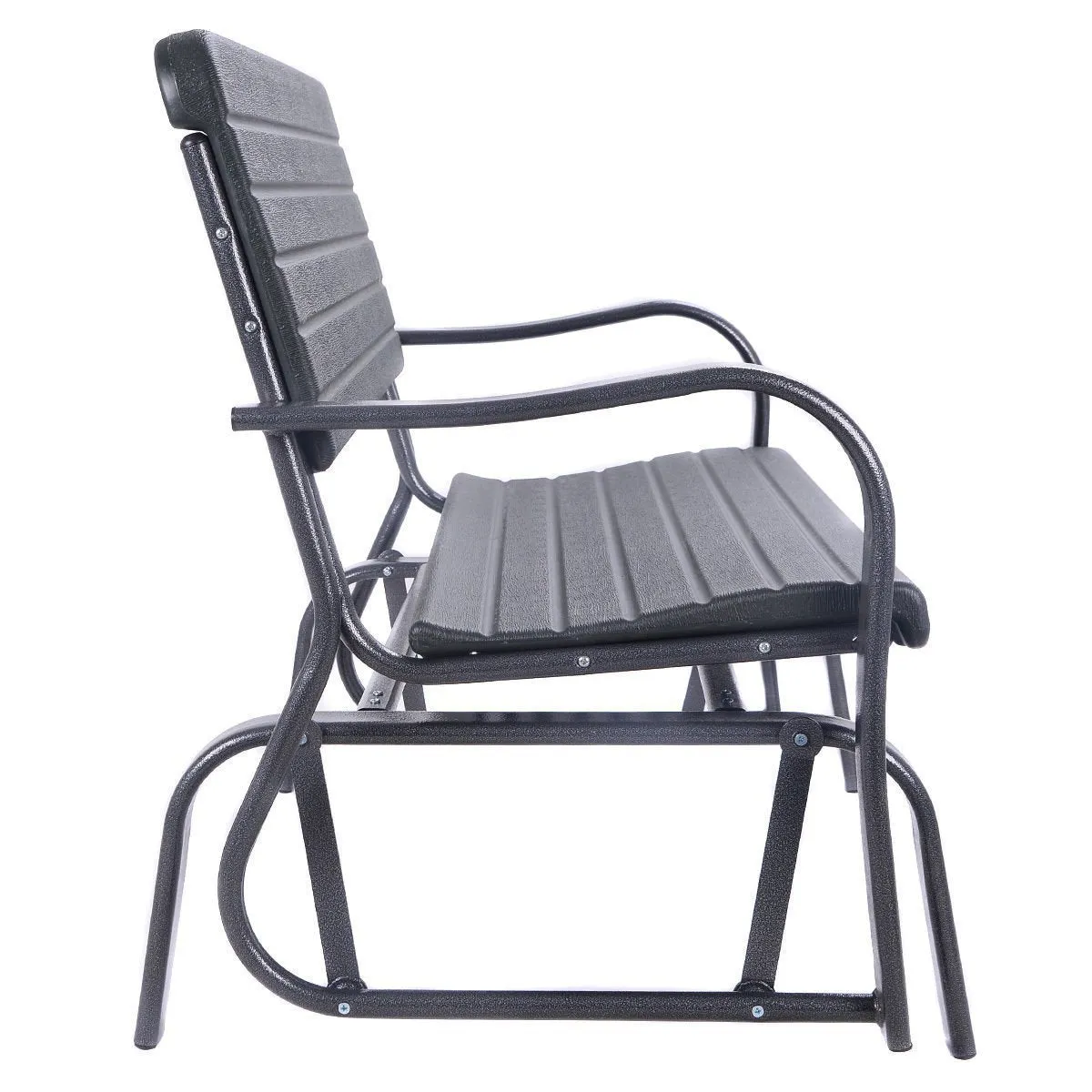 Giantex Swing Glider Porch Chair Steel, Patio Loveseat Bench for 2 Person, Rocking Glider Bench Seating