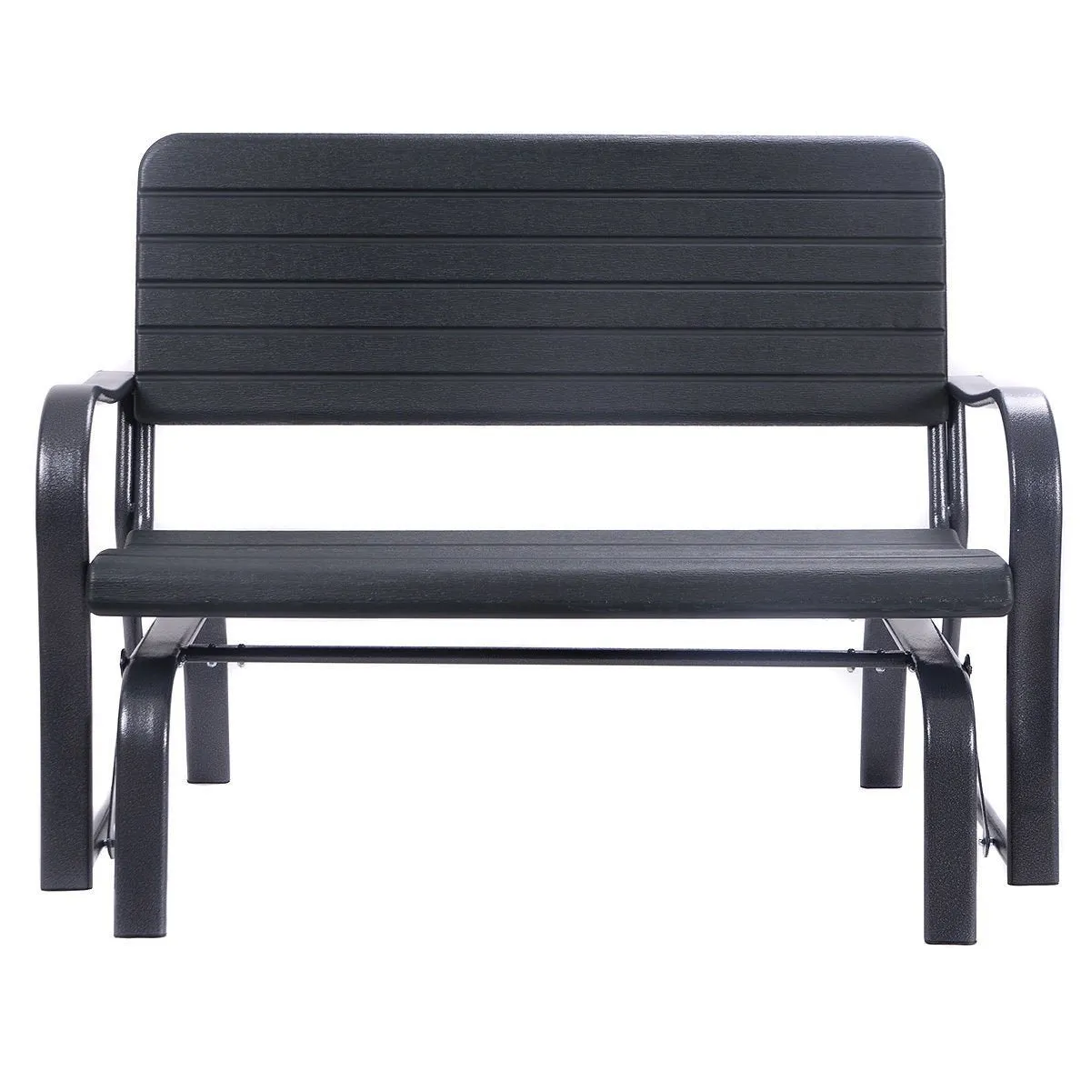 Giantex Swing Glider Porch Chair Steel, Patio Loveseat Bench for 2 Person, Rocking Glider Bench Seating