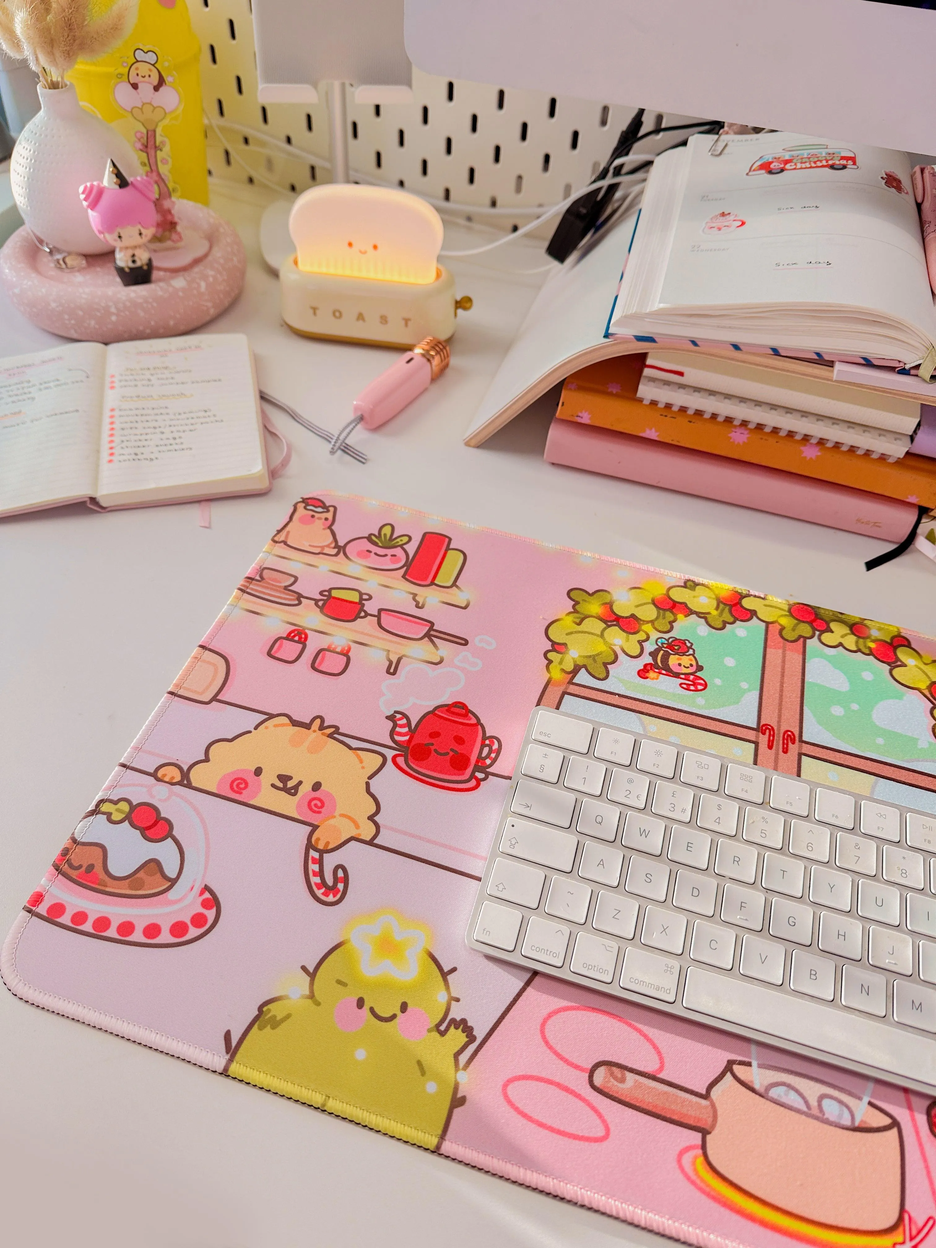 Gingerbread Christmas Desk Mat | Gingie & Spice Festive Mouse Pad | Holiday Desk Decor | Katnipp Studios Desk Mat