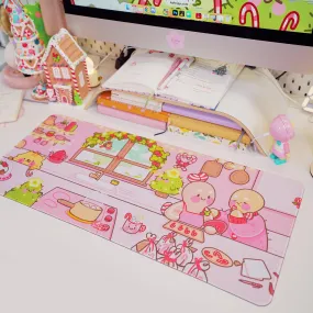 Gingerbread Christmas Desk Mat | Gingie & Spice Festive Mouse Pad | Holiday Desk Decor | Katnipp Studios Desk Mat