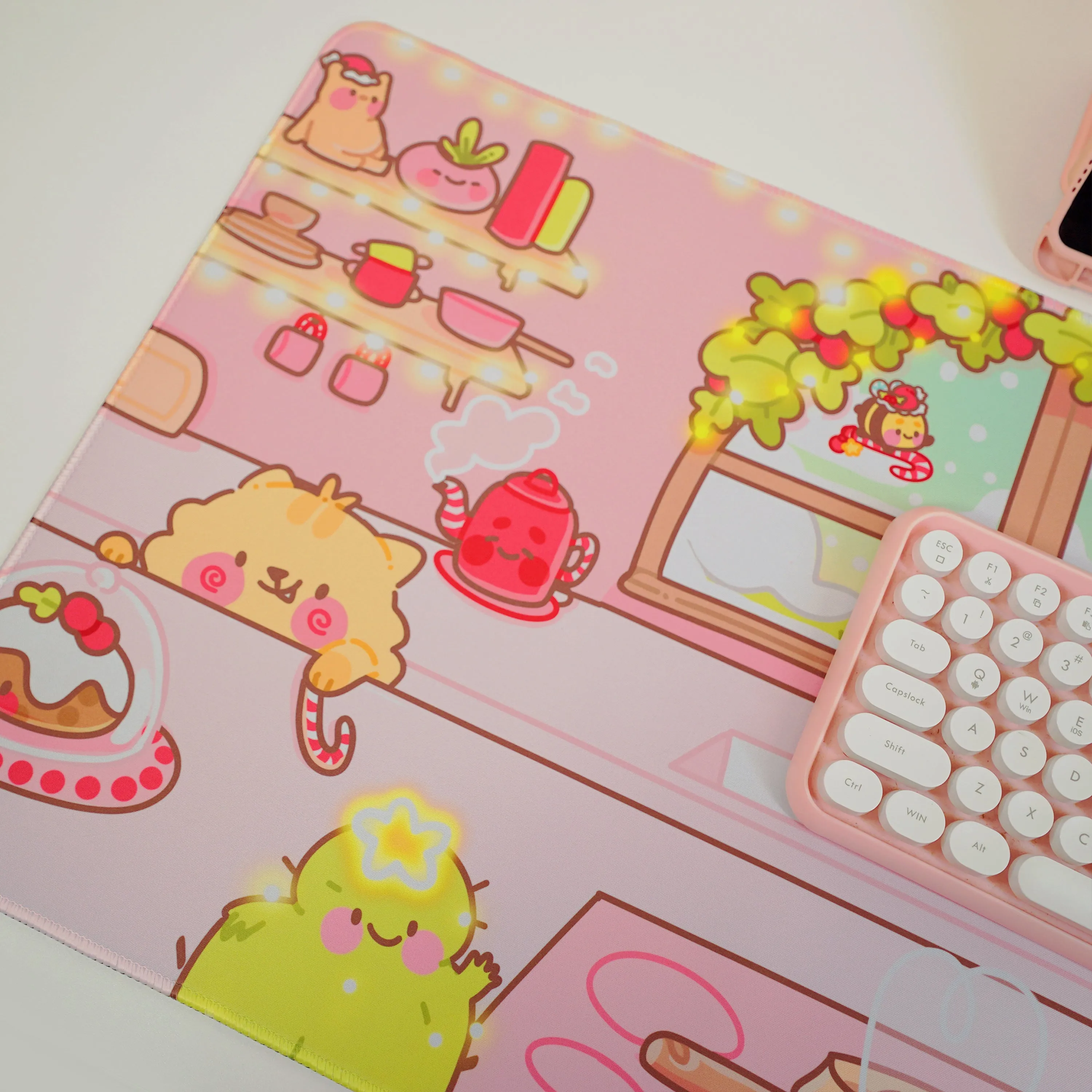 Gingerbread Christmas Desk Mat | Gingie & Spice Festive Mouse Pad | Holiday Desk Decor | Katnipp Studios Desk Mat