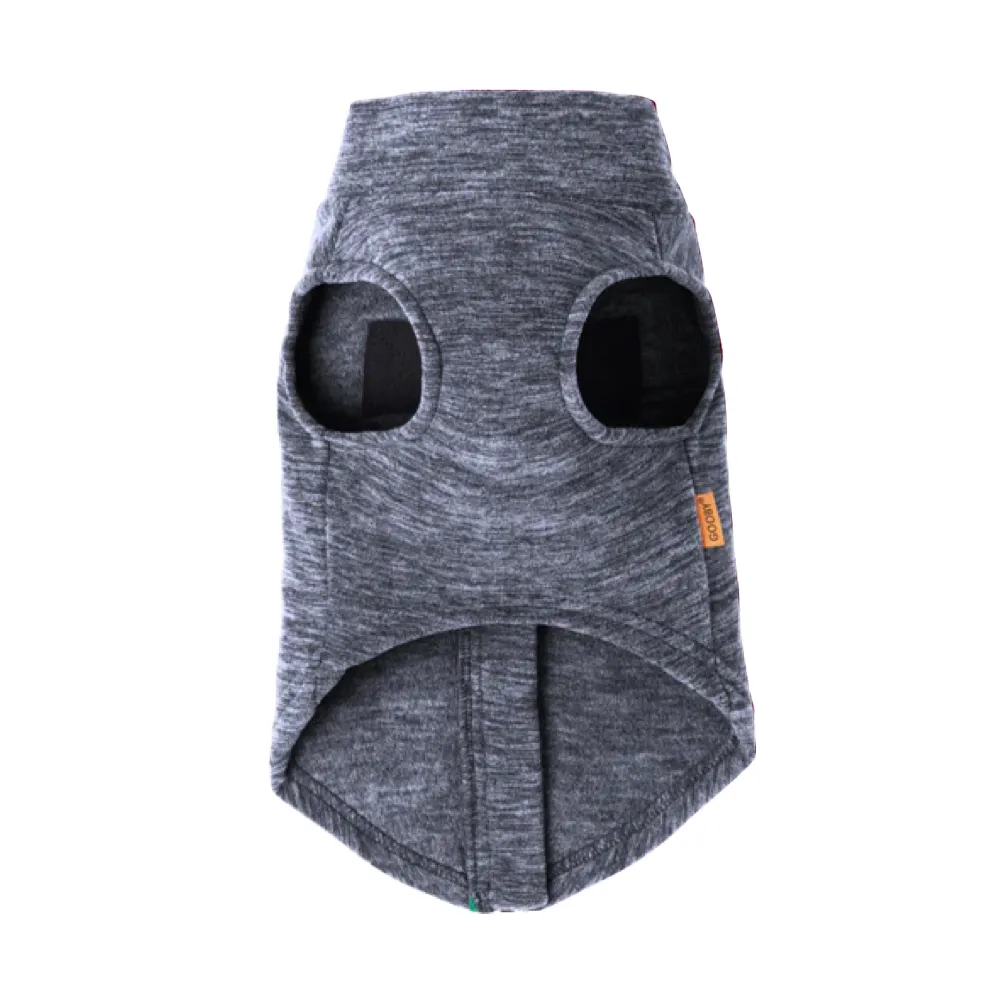 Gooby Zip-Up Fleece Vest Marbled Grey