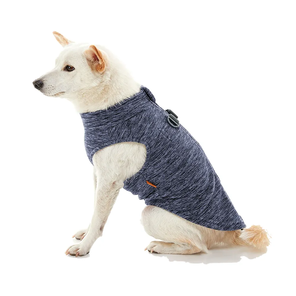 Gooby Zip-Up Fleece Vest Marbled Grey