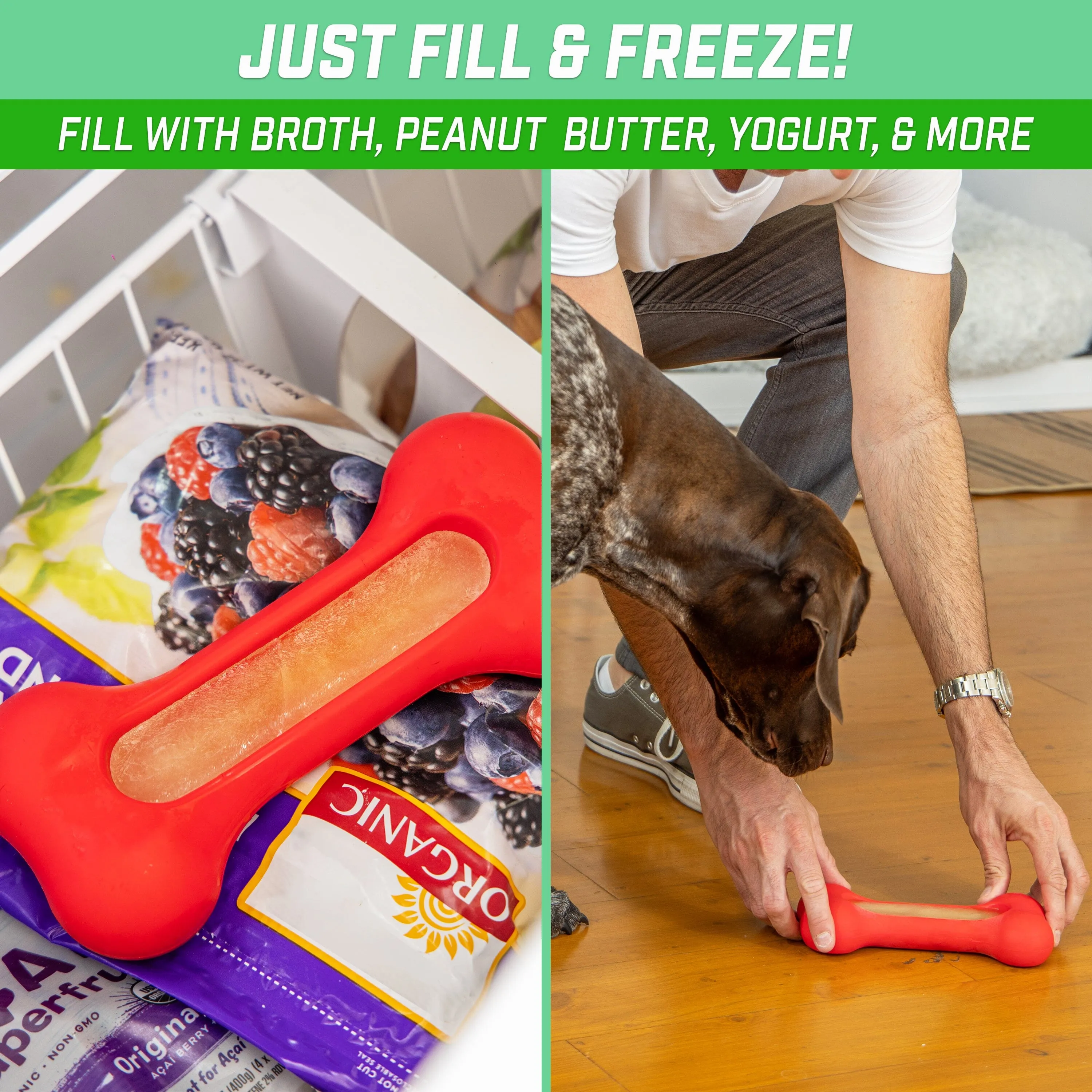 GoSports Pets PupsCream Freezable Dog Treat Station - Helps Keep Dogs Busy - Large