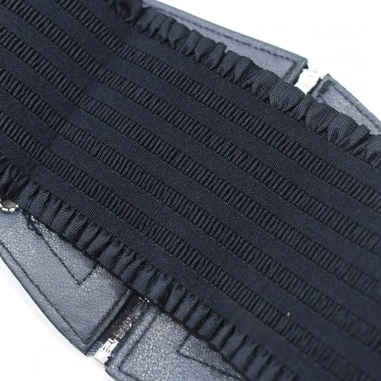 Gothic Black Lace-Up Zipper PU Corset Belt