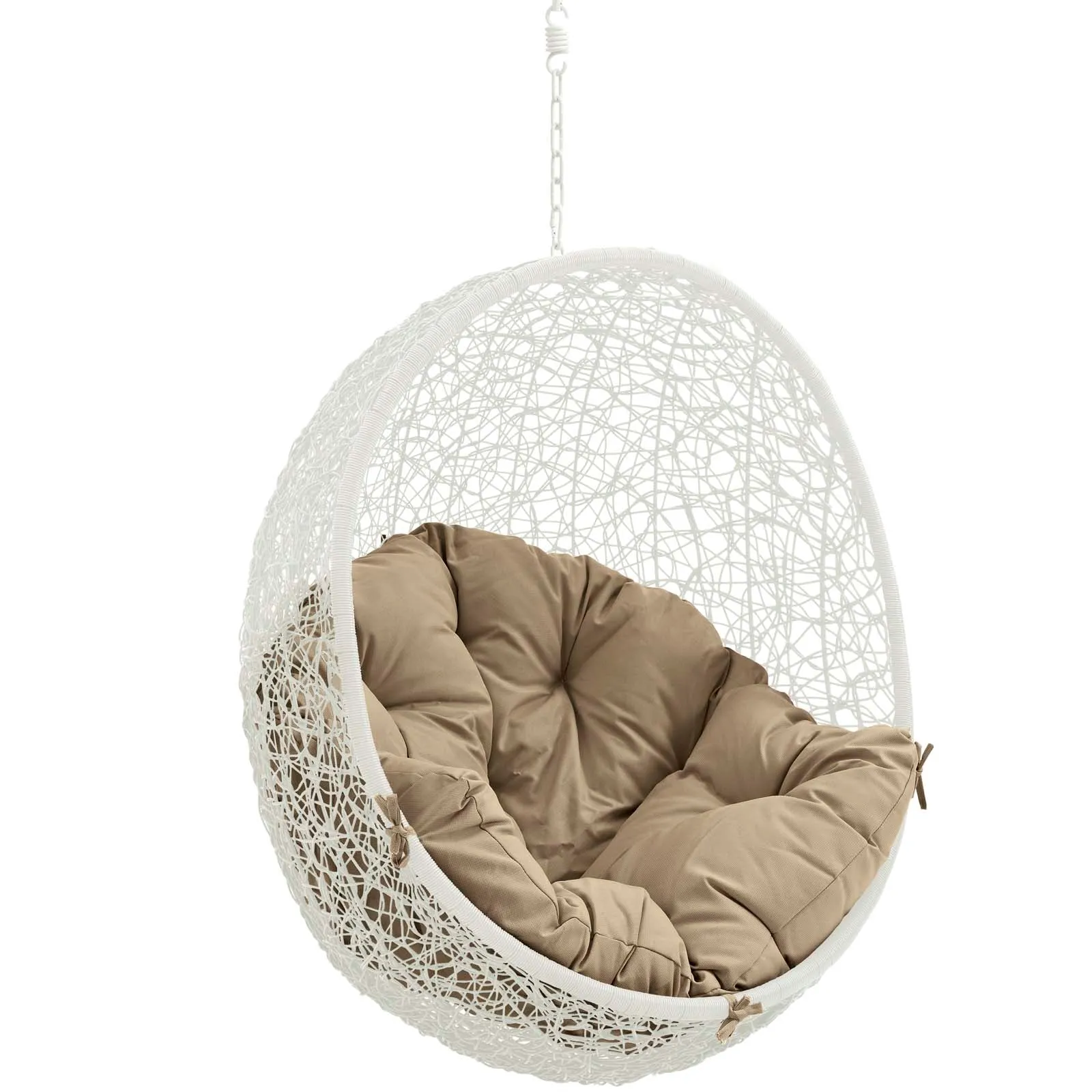 Hide Outdoor Patio Swing Chair Without Stand White Mocha EEI-2654-WHI-MOC