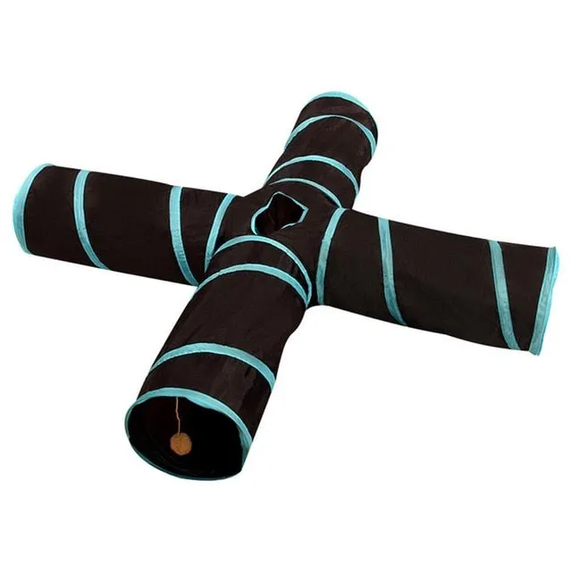 Hot 2/3/4/5 Holes 14 Colors Foldable Pet Cat Tunnel Indoor Outdoor Pet Cat Training Toy for Cat Rabbit Animal Play Tunnel Tube