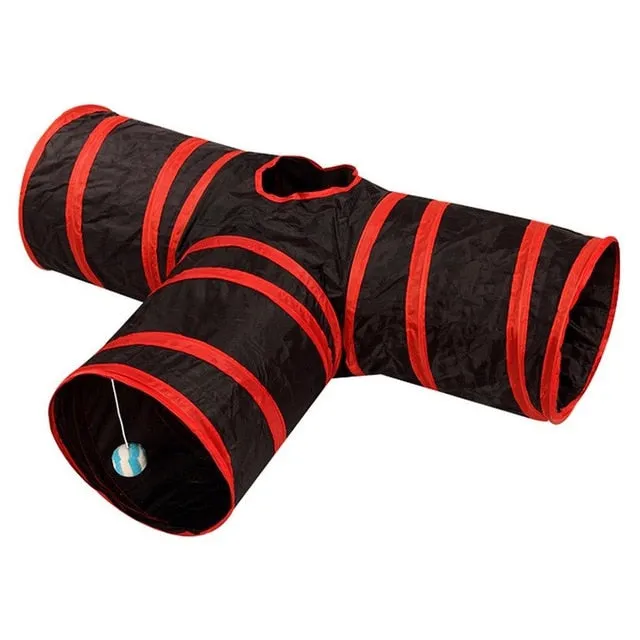Hot 2/3/4/5 Holes 14 Colors Foldable Pet Cat Tunnel Indoor Outdoor Pet Cat Training Toy for Cat Rabbit Animal Play Tunnel Tube