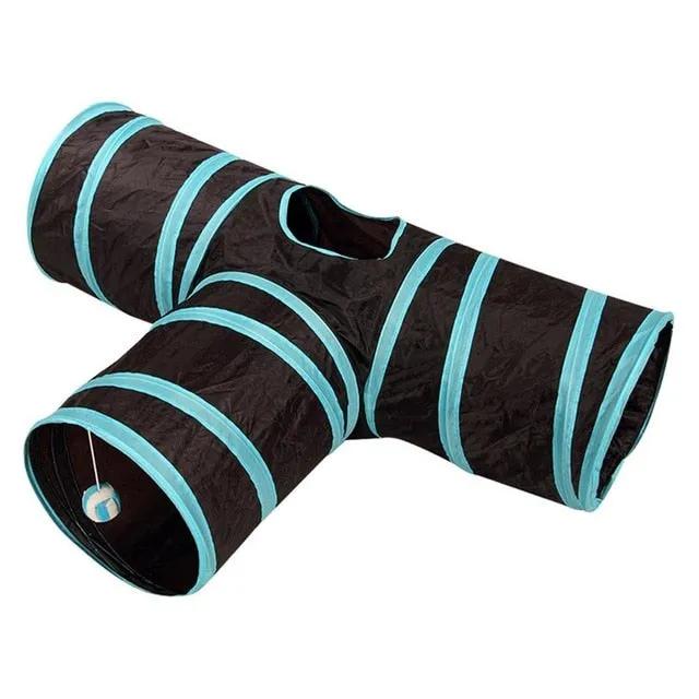 Hot 2/3/4/5 Holes 14 Colors Foldable Pet Cat Tunnel Indoor Outdoor Pet Cat Training Toy for Cat Rabbit Animal Play Tunnel Tube