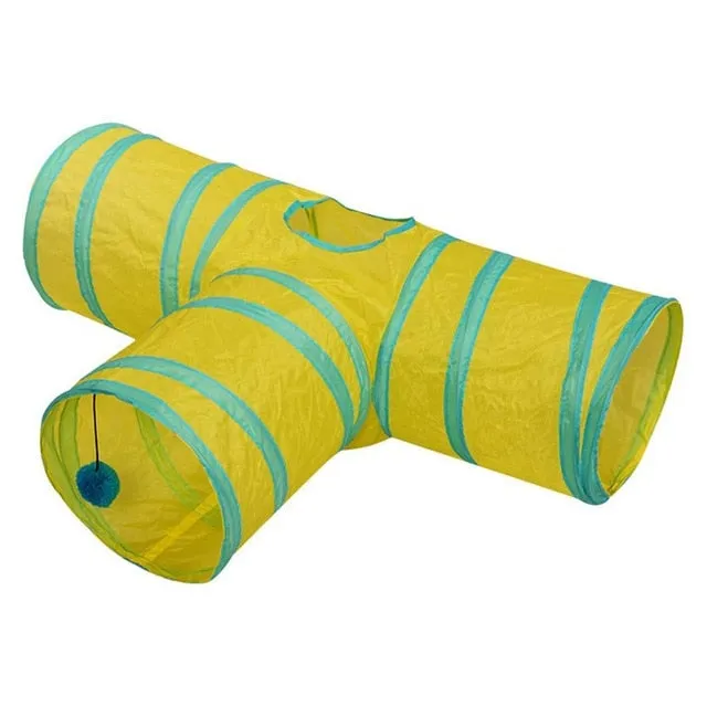Hot 2/3/4/5 Holes 14 Colors Foldable Pet Cat Tunnel Indoor Outdoor Pet Cat Training Toy for Cat Rabbit Animal Play Tunnel Tube