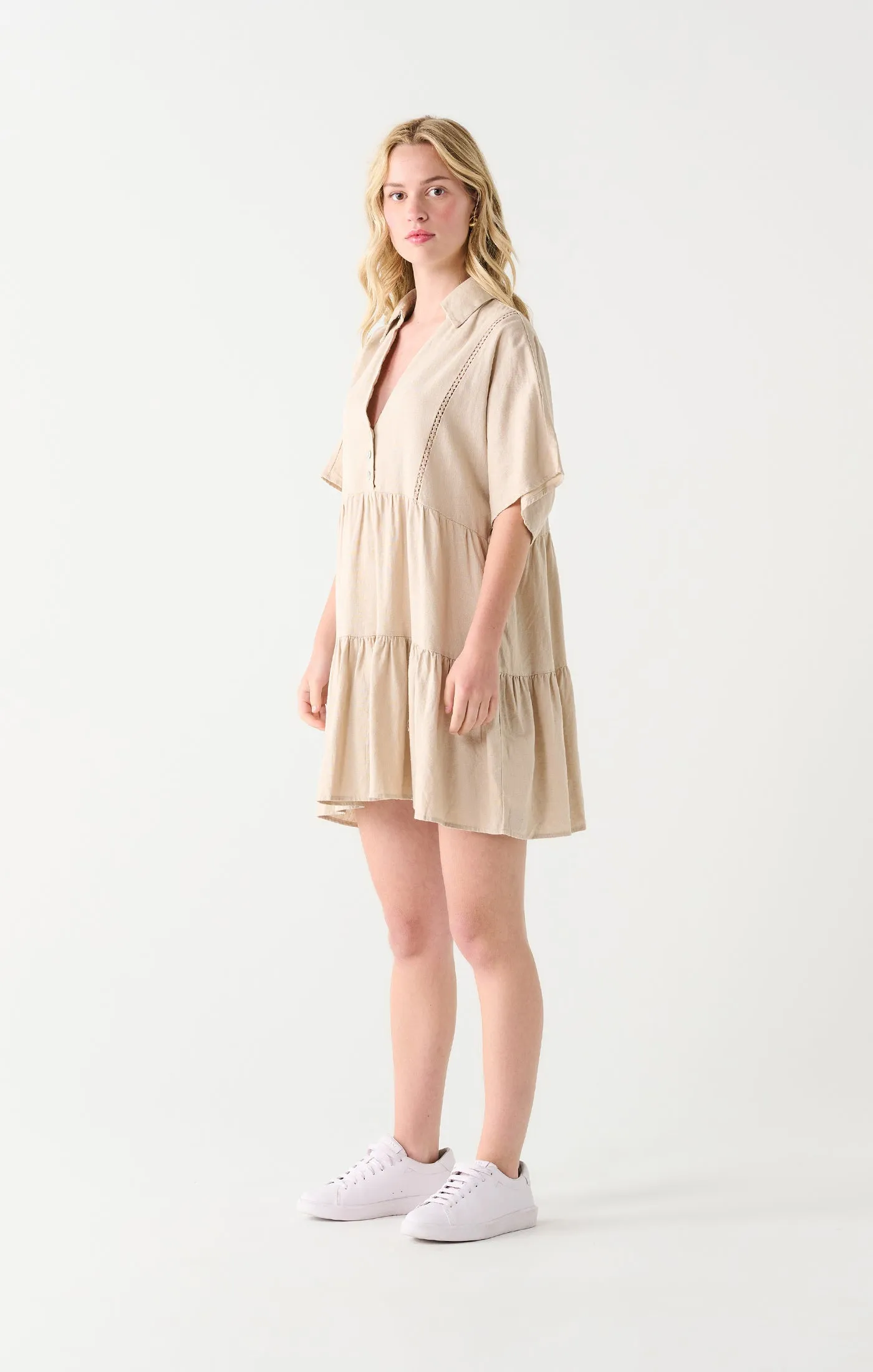 Lace Trim Mini Dress