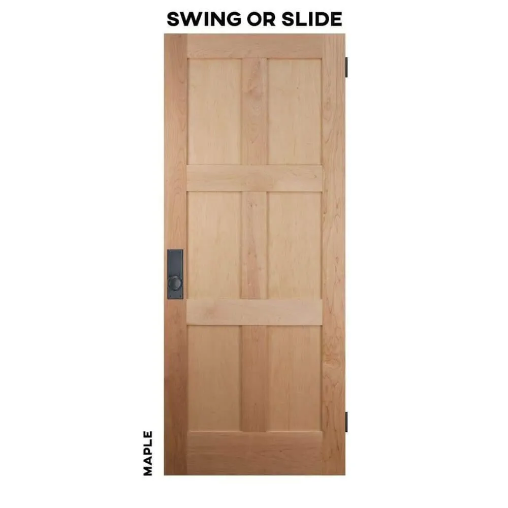 Mid-Century Modern 6 Panel Swinging Interior Door