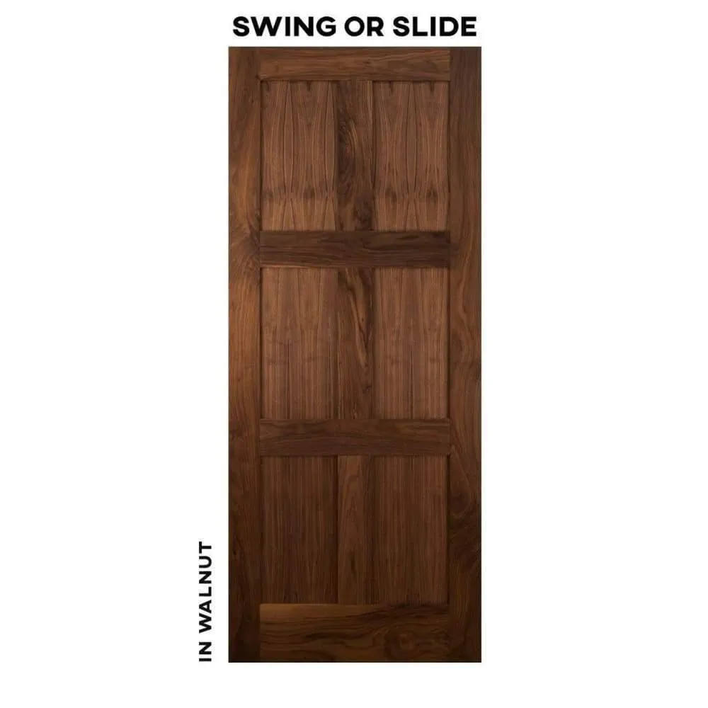 Mid-Century Modern 6 Panel Swinging Interior Door