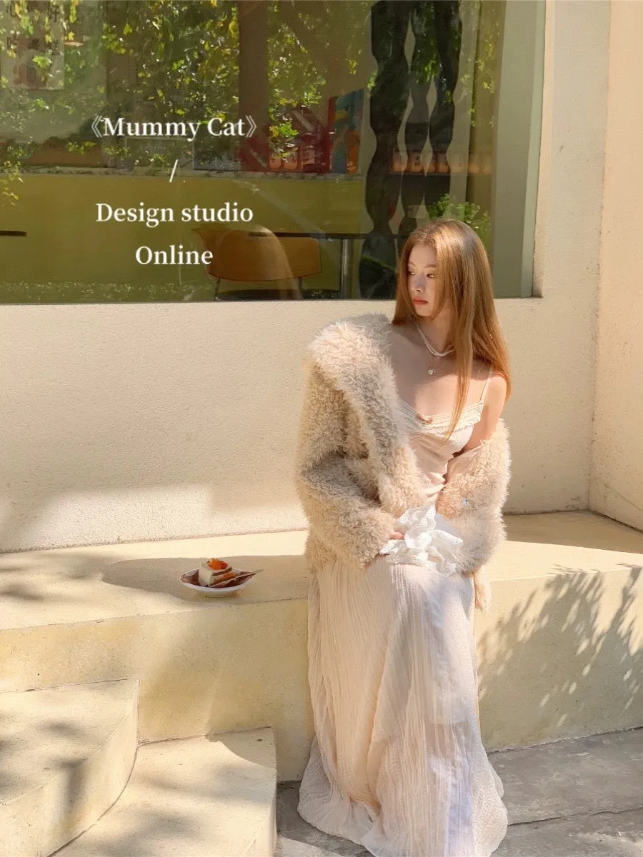 [Mummy Cat] Parisian Sunset Lace Midi Dress Gown