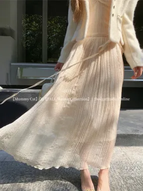 [Mummy Cat] Parisian Sunset Lace Midi Dress Gown
