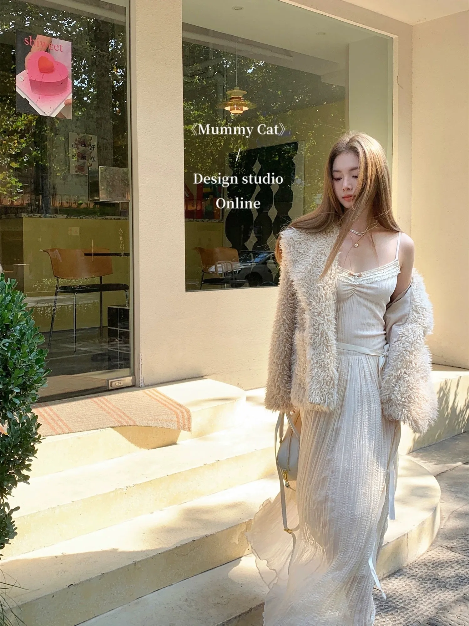 [Mummy Cat] Parisian Sunset Lace Midi Dress Gown