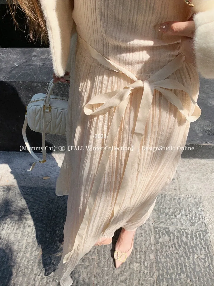 [Mummy Cat] Parisian Sunset Lace Midi Dress Gown