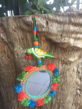 Parrot Mirror Hanging