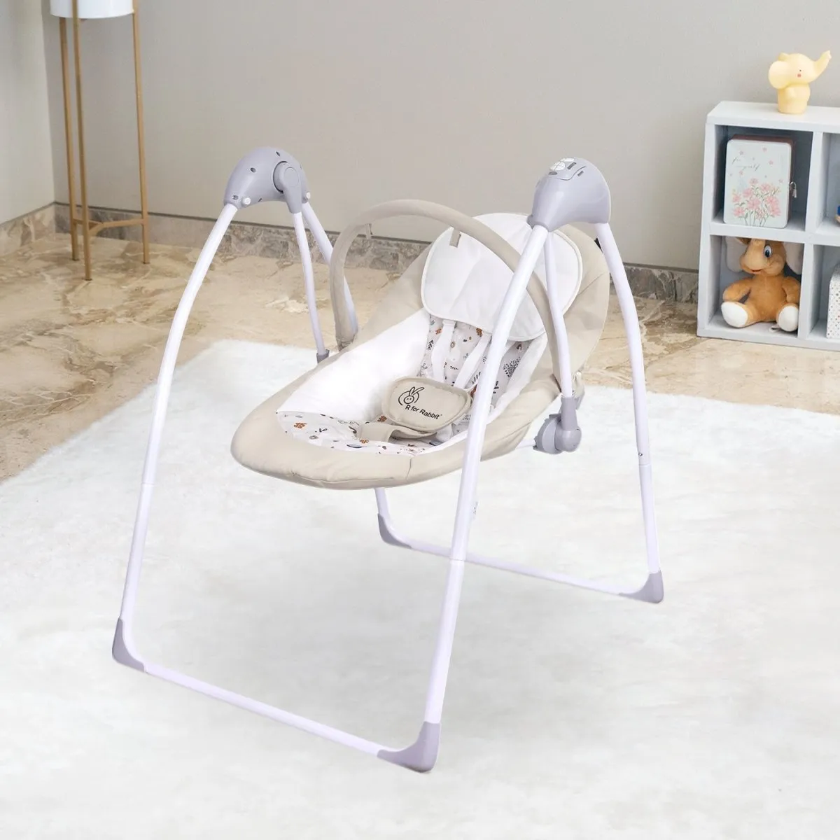 R for Rabbit Snicker Automatic Baby Swing- Beige