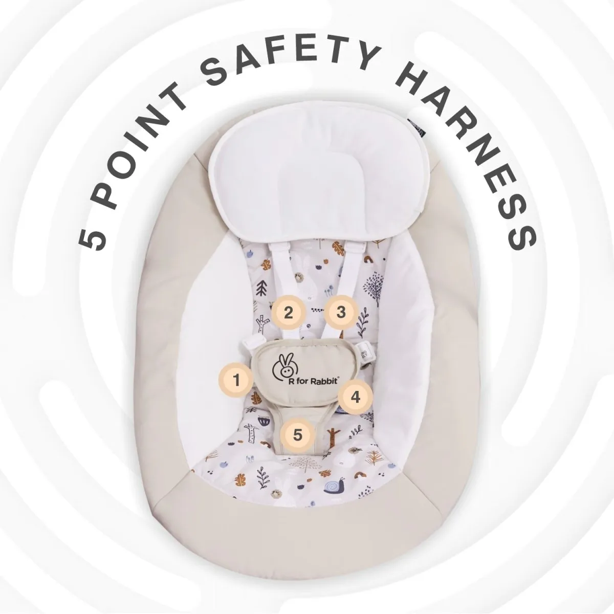 R for Rabbit Snicker Automatic Baby Swing- Beige