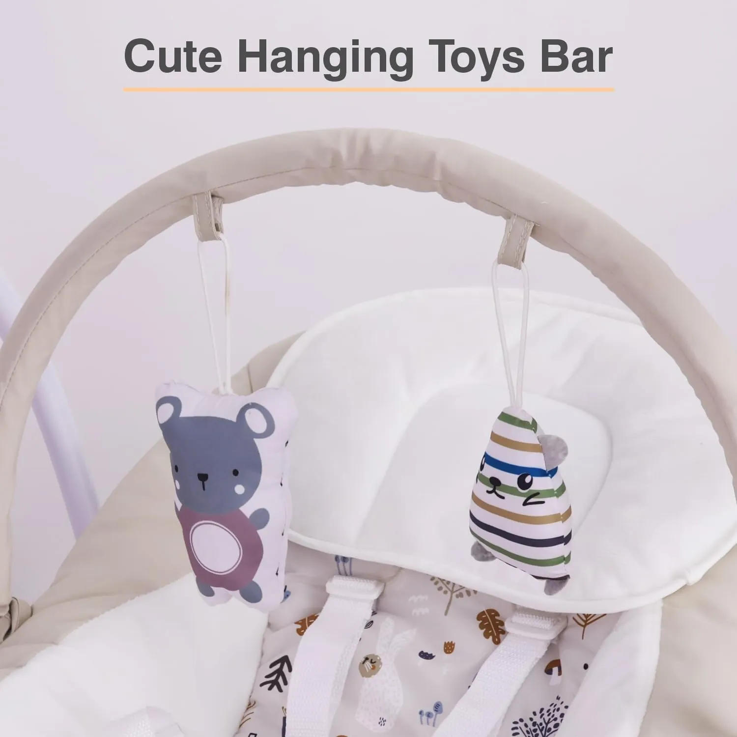 R for Rabbit Snicker The Playful Automatic Baby Swing with Hanging Toys and Remote Control Swing for Newborn Baby with 6 Month Warranty (Beige)