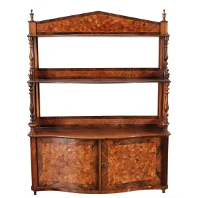 Serpentine-Shaped Parquetry Shelf