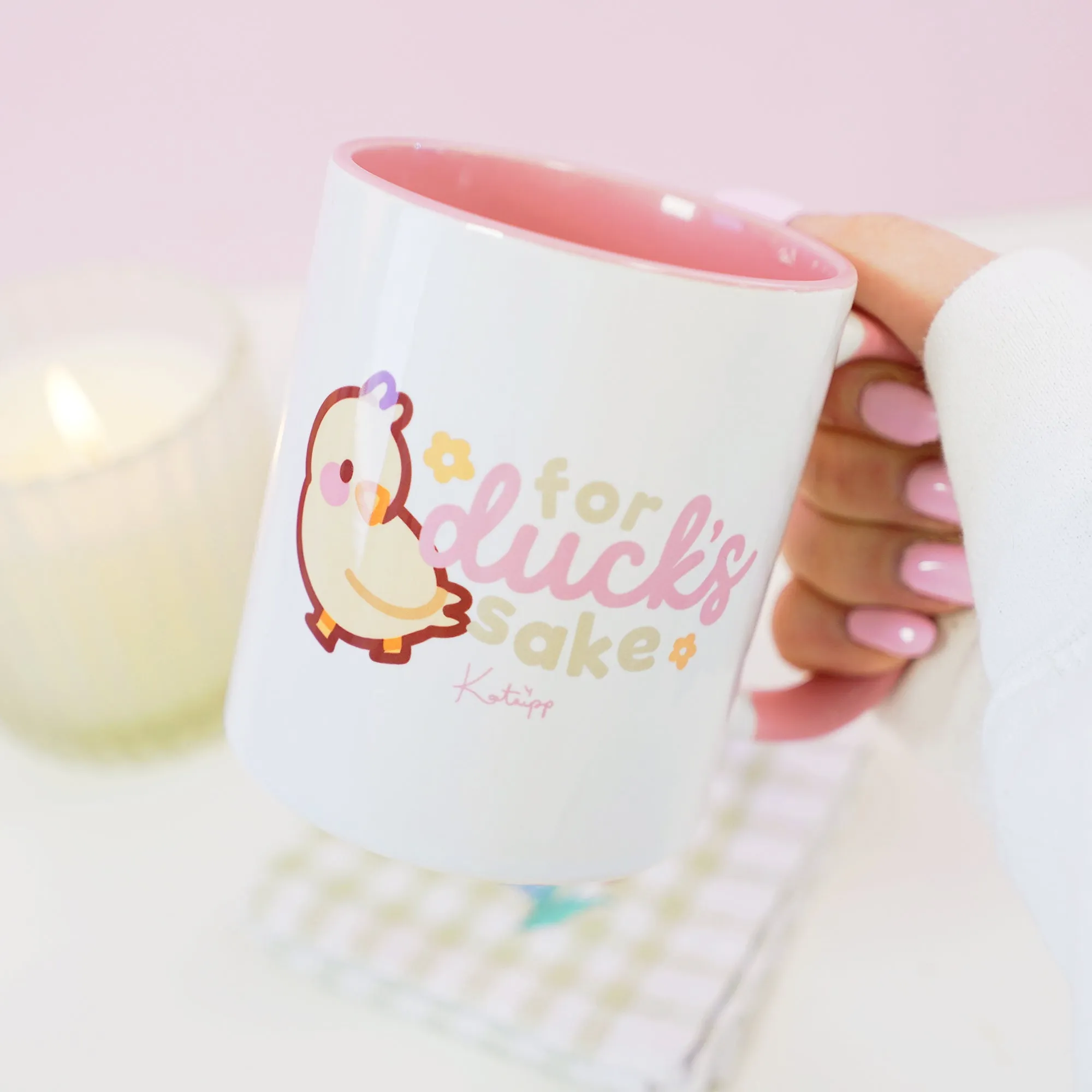 Tuffy the Duckling Ceramic Mug | Cute Spring Duck Coffee Cup | Funny Pastel Aesthetic Gift
