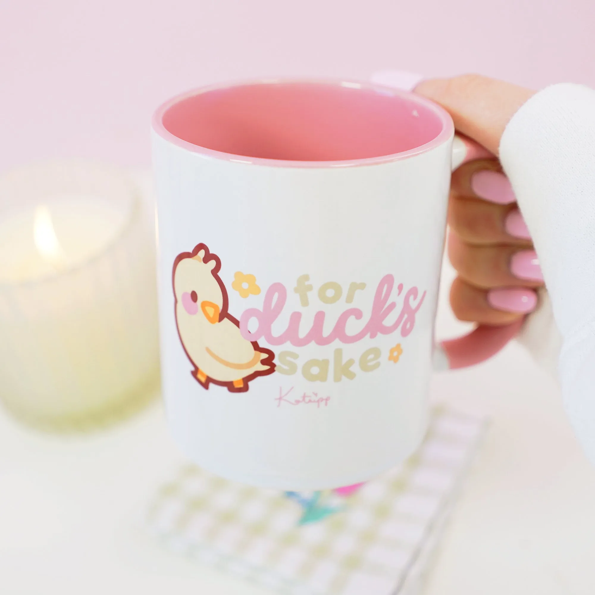 Tuffy the Duckling Ceramic Mug | Cute Spring Duck Coffee Cup | Funny Pastel Aesthetic Gift