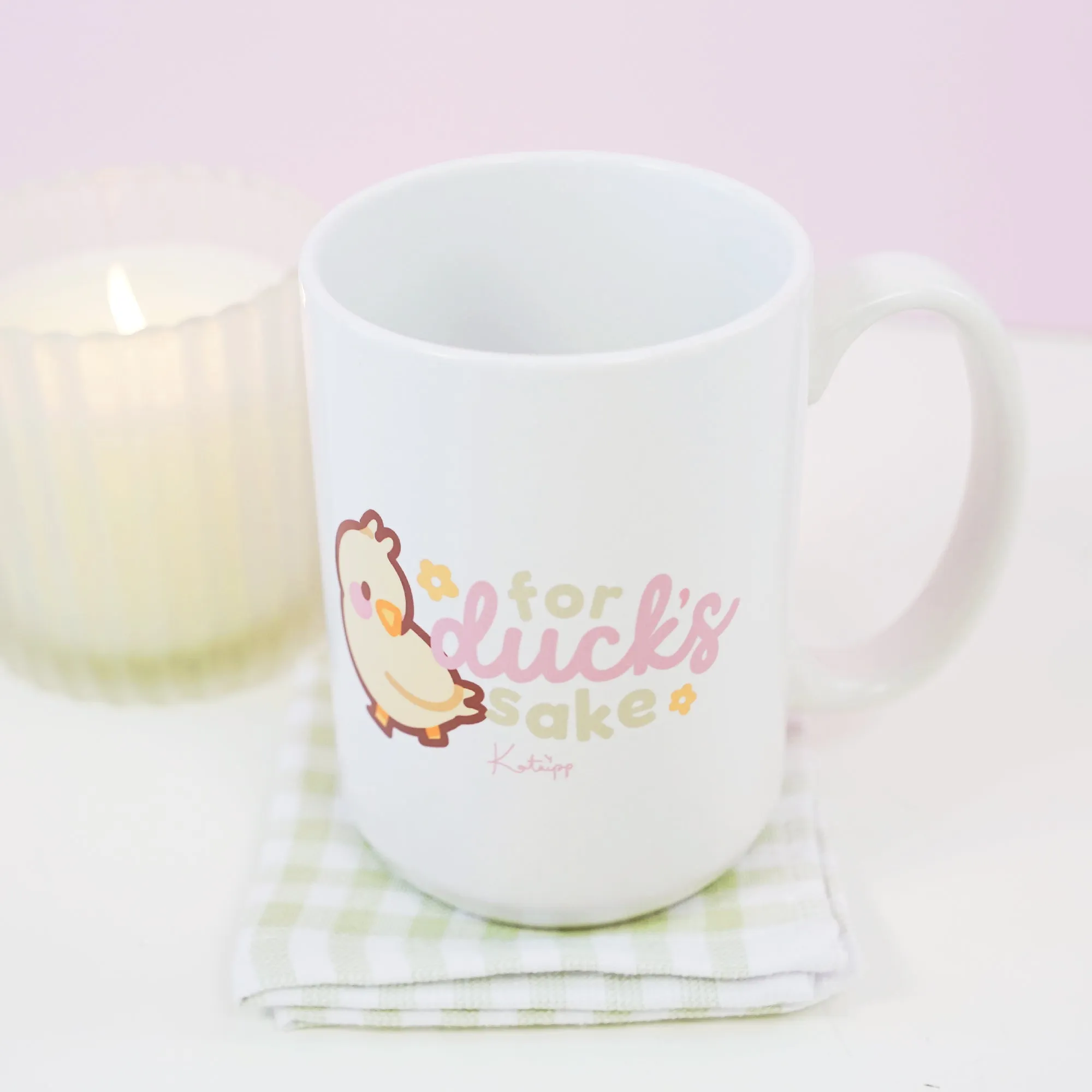 Tuffy the Duckling Ceramic Mug | Cute Spring Duck Coffee Cup | Funny Pastel Aesthetic Gift
