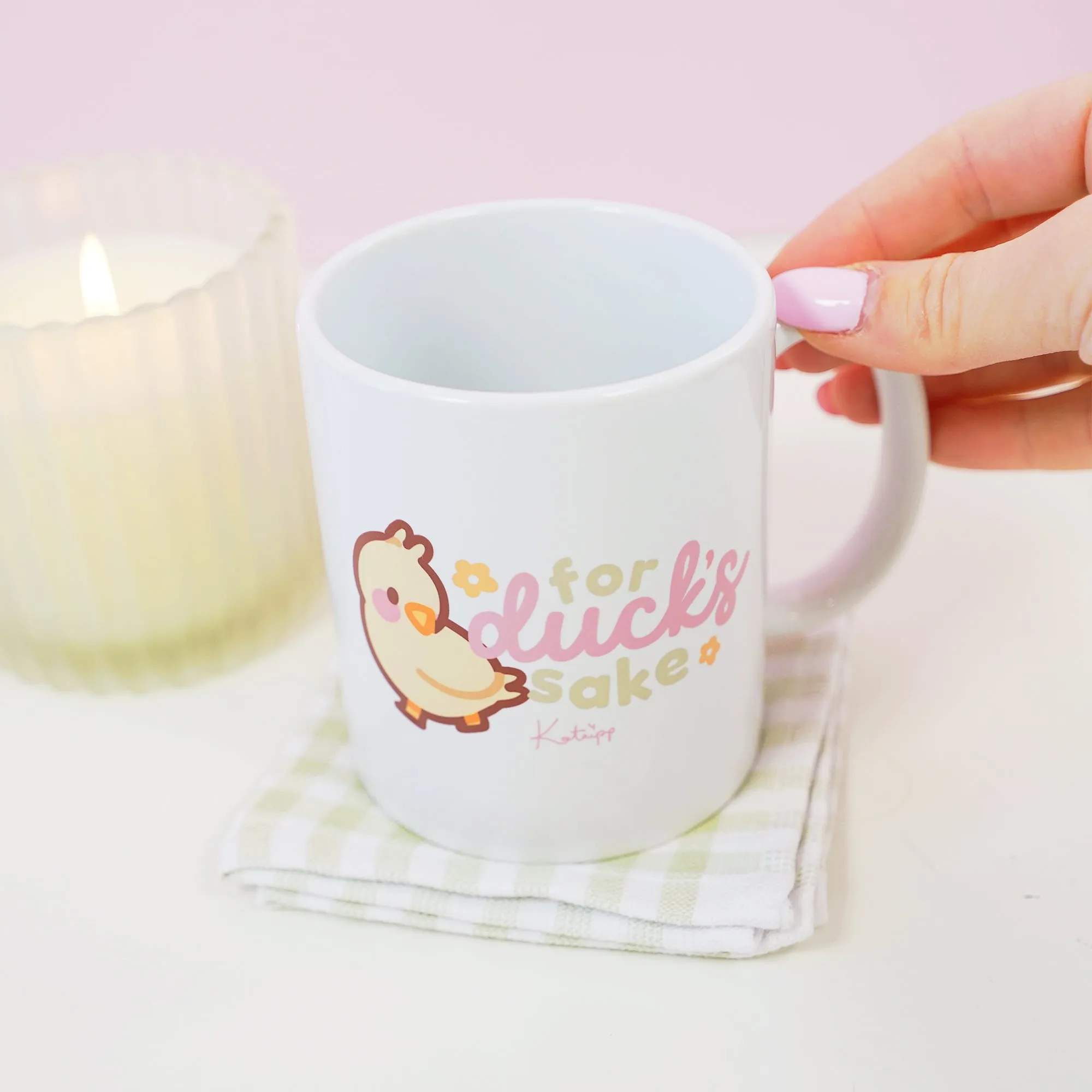 Tuffy the Duckling Ceramic Mug | Cute Spring Duck Coffee Cup | Funny Pastel Aesthetic Gift
