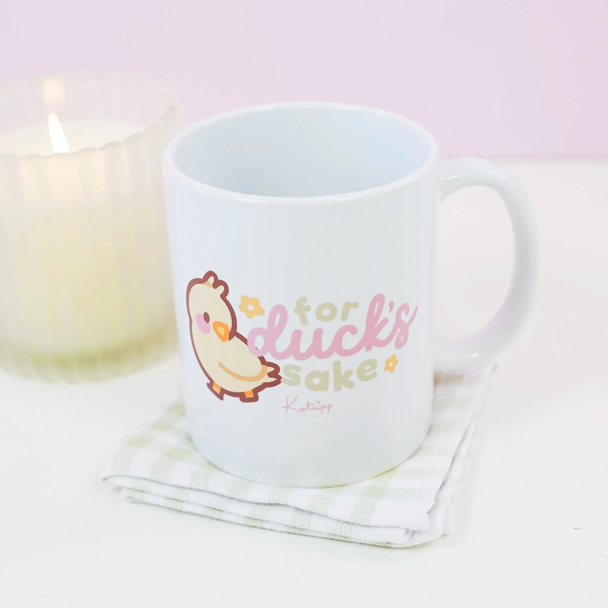 Tuffy the Duckling Ceramic Mug | Cute Spring Duck Coffee Cup | Funny Pastel Aesthetic Gift
