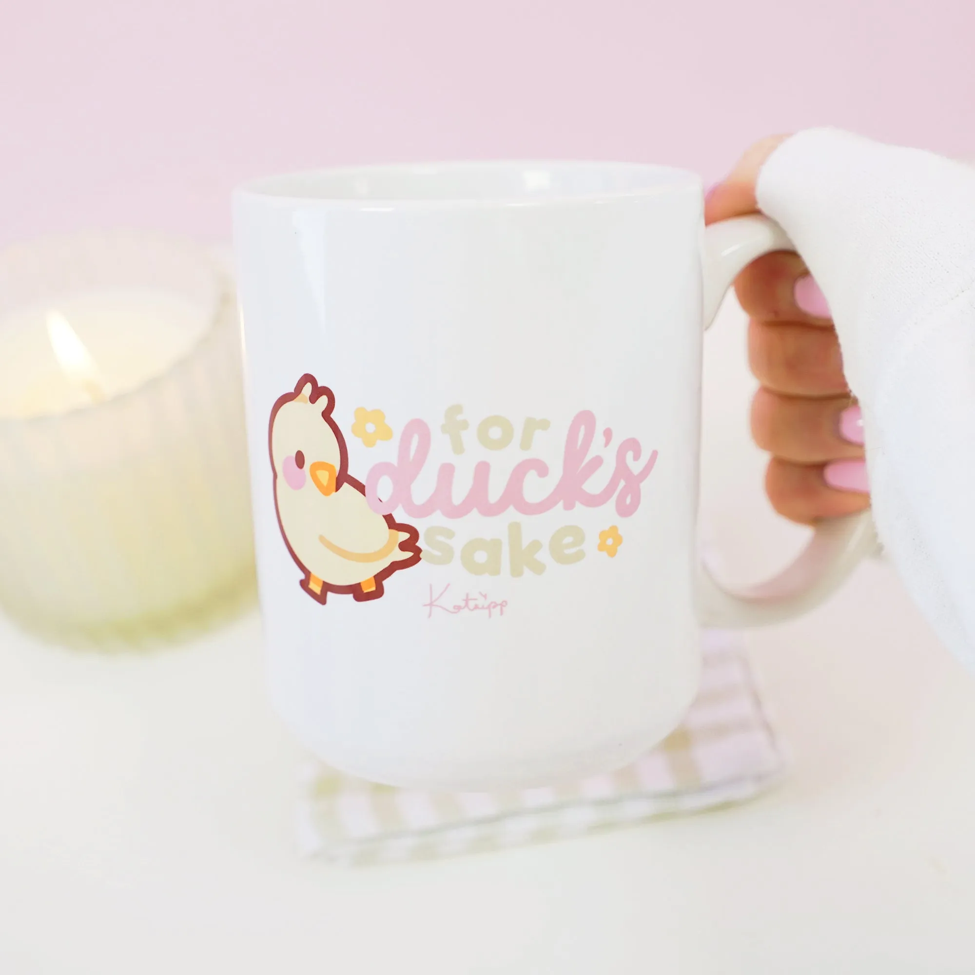 Tuffy the Duckling Ceramic Mug | Cute Spring Duck Coffee Cup | Funny Pastel Aesthetic Gift