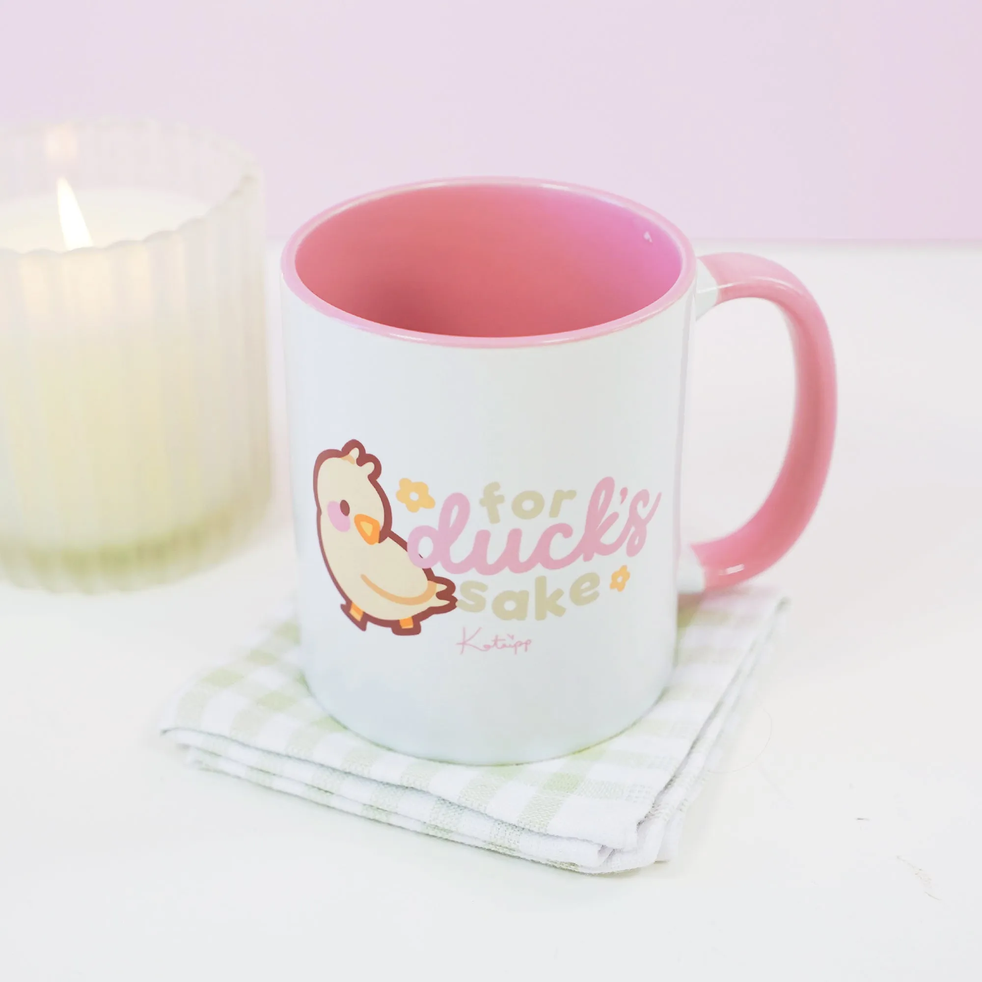 Tuffy the Duckling Ceramic Mug | Cute Spring Duck Coffee Cup | Funny Pastel Aesthetic Gift
