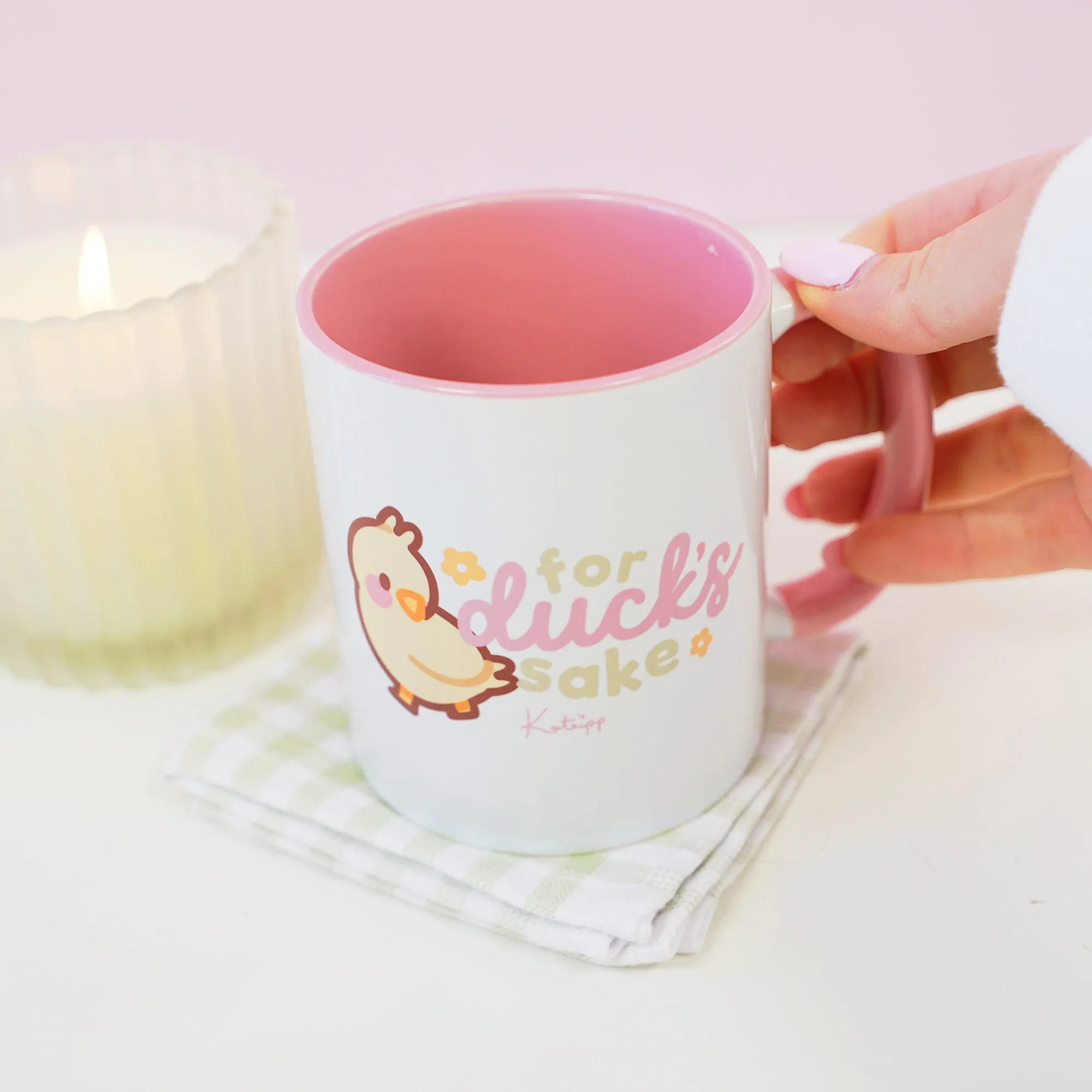 Tuffy the Duckling Ceramic Mug | Cute Spring Duck Coffee Cup | Funny Pastel Aesthetic Gift