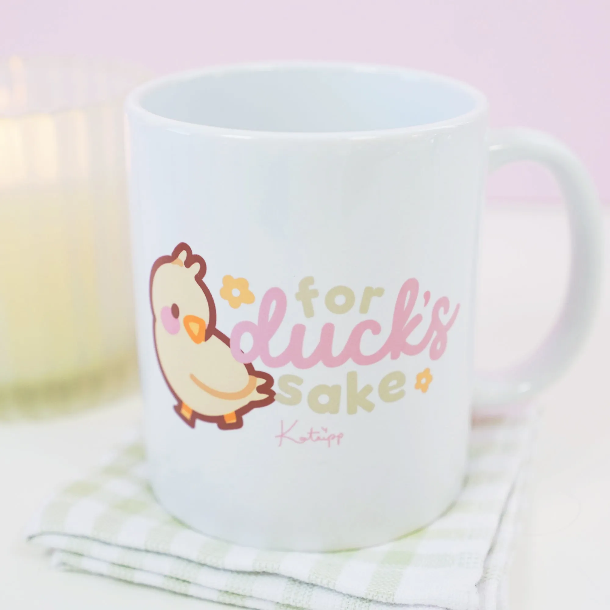 Tuffy the Duckling Ceramic Mug | Cute Spring Duck Coffee Cup | Funny Pastel Aesthetic Gift