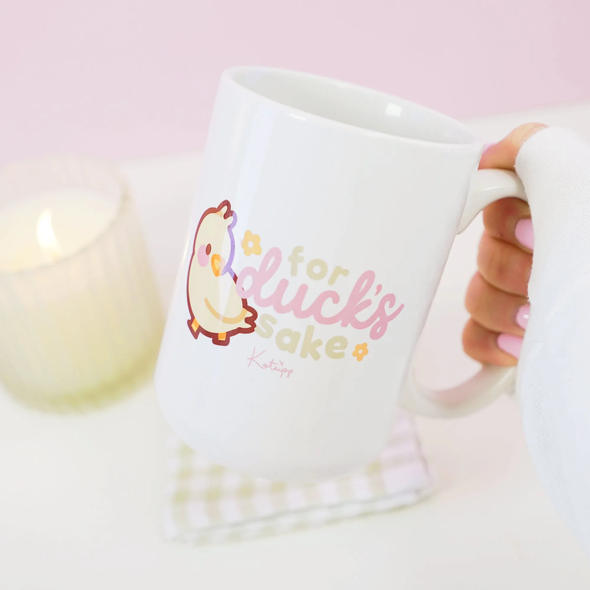 Tuffy the Duckling Ceramic Mug | Cute Spring Duck Coffee Cup | Funny Pastel Aesthetic Gift