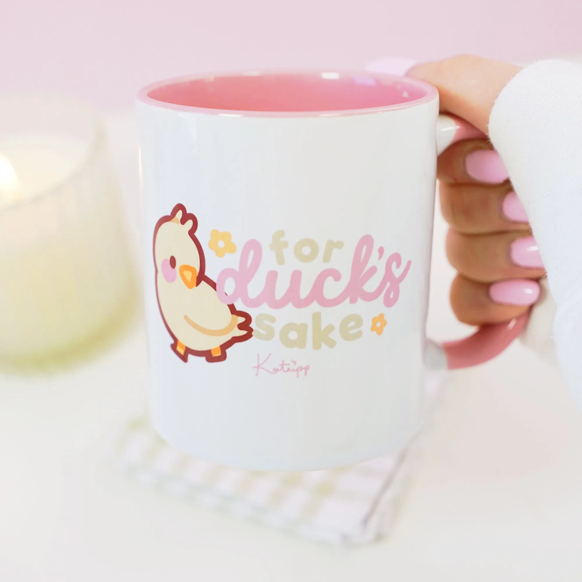 Tuffy the Duckling Ceramic Mug | Cute Spring Duck Coffee Cup | Funny Pastel Aesthetic Gift