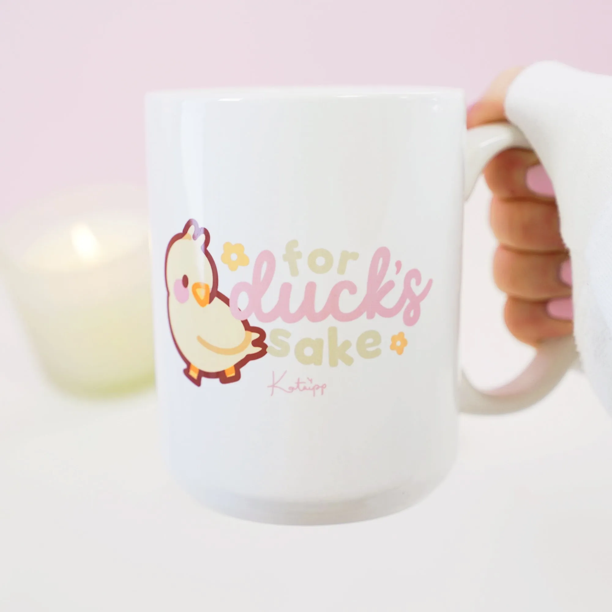 Tuffy the Duckling Ceramic Mug | Cute Spring Duck Coffee Cup | Funny Pastel Aesthetic Gift